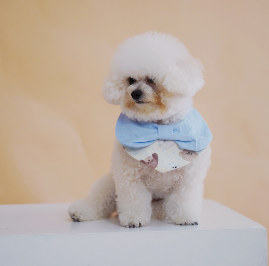 BOWTIE BANDANA BIB IN BLUE - Simple charm for the furbabies