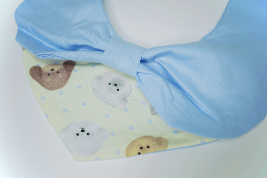 BOWTIE BANDANA BIB in Yellow and Blue - Simple charm for the furbabies