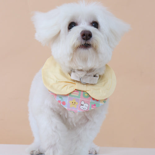 BOWTIE BANDANA BIB in Yellow and Blue - Simple charm for the furbabies